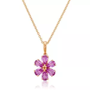 LeVian 14K Rose Gold Pink Sapphire 1.59 cts Pendant Necklace 18" - Picture 1 of 1