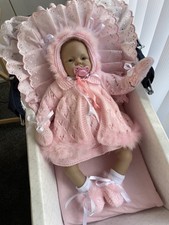 Reborn Dolls 8 Piece Knitted Outfit In Pink (doll Not Included)