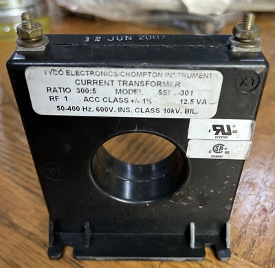 Tyco 5SFT-301 negro 12,5 VA 50-400 Hz. Transformador de corriente para barco 600 V Foto 1 de 3