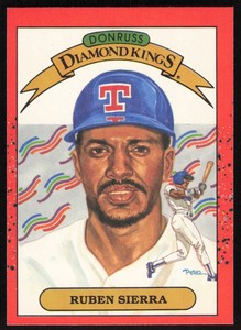 1990 Donruss Diamond Kings #3 Ruben Sierra Texas Rangers