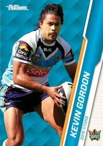 2015 GOLD COAST TITANS NRL Card KEVIN GORDON Traders - Picture 1 of 2