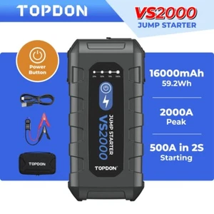 TOPDON VS2000 - Battery Booster X 12v 2000 Amp Lithium Jump Starter Power Bank - Picture 1 of 15