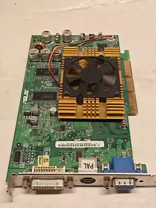 AGP 3D CARD ASUS V9180/128M Rev 1.00 NVIDIA GEFORCE4 MX440 AGP8X 128 MB DDR RAM - Picture 1 of 11