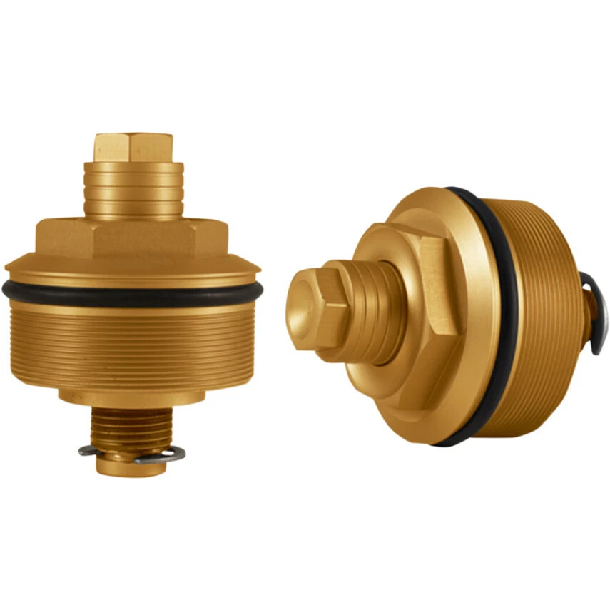 Tampas de garfo Speed Merchant SM Gold pré-carga ajustador Harley FXR XL FXD FXDL 39mm - Imagem 1 de 1