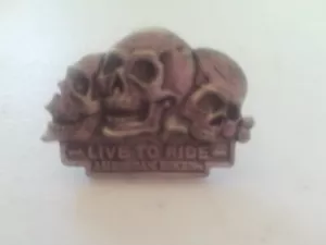 Live To Ride American Biker Skulls Pin - Picture 1 of 2