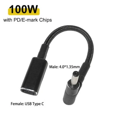 100W USB Type C Female to 4.0x1.35mm PD Charger Power Cable for Asus Laptops - Image 1 of 4