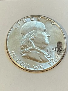 1950 Franklin medio dólar BU de OBW Roll Estate liquidación tonificación #2 - Imagen 1 de 2