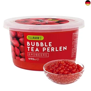 TILLMANN'S Bubble Tea Perlen Erdbeere | 490g Popping Boba Fruchtperlen für - Bild 1 von 6