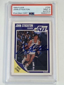 1989 Fleer John Stockton #156 Signed Autographed Auto Utah Jazz HOF PSA DNA - Picture 1 of 2