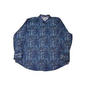 Robert Graham Men's 4XL Blue Abstract Print Long Sleeve Button Down Shirt - Picture 1 of 10