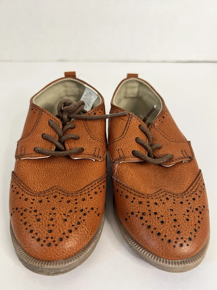 Boy Toddler Koala Kids Size C 7 Lace Dress Brown Shoes - Image 1 of 4