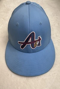 Atlanta Braves Fitted Baseball Cap Hat Evoshield Size X/S Light Blue - Picture 1 of 9