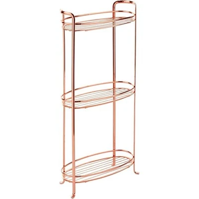 Vintage Badregal Badezimmer Regal 66 cm Standregal Roségold 3 Etagen mDesign - Bild 1 von 4