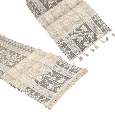 Elegant Lace Tablecloth with Timeless Tassel Design for Dining Room Charm - Image 1 of 4