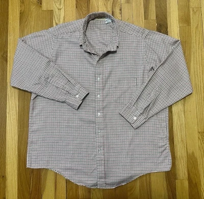 Vtg LL USA Men’s Size XL 17-17 1/2 Long Sleeve Button Down Plaid Shirt Red GUC - Image 1 of 4