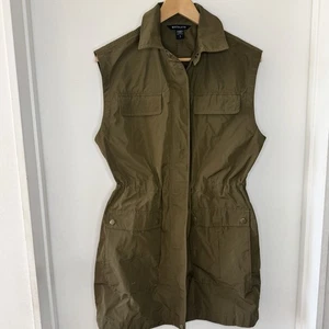 ATHLETA Damen Weste Boundless Olive Small Long Length Cinched Waist Coat Active - Bild 1 von 8