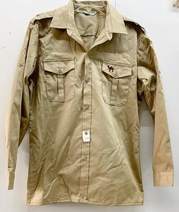 VTG NOS JOE CAMEL DEE CEE THE WORKS SAFARI BUTTON KHAKI SHIRT sz L Y2K 80's 90's - Picture 1 of 7