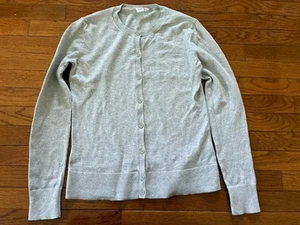 Gap Women’s Crewneck Cardigan In Light Heather Grey Size Medium - Picture 1 of 2