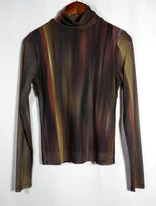 Bailey 44 Damen Y2K Fairy Grunge Mesh Mock Neck Top Größe M transparente Ärmel Rave - Bild 1 von 12