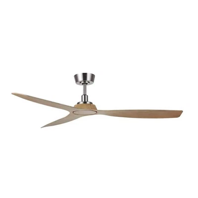 LUCCI AIR Moto 52 in. Indoor Brushed Nickel and Teak Ceiling Fan with Remote - Image 1 of 4