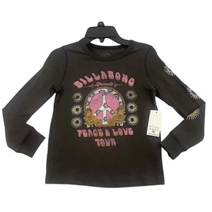 Billabong T Shirt Girls Size 6 XS Gray Peace Be The Journey MSRP $30 NEW - Picture 1 of 9