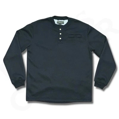 Suéter Henley Deportivo Oscar De Colección Para Hombre M a L Negro Botón a Presión Forrado Sherpa Foto 1 de 4