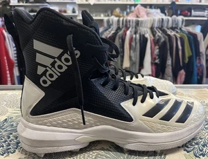 Adidas Shoes Mens 14 Freak High Football Cleats Black White Lace Up ART CG5665 - Picture 1 of 8