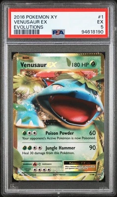 2016 POKEMON XY EVOLUTIONS 1 VENUSAUR EX PSA 5 - ERROR Card CRIMPED 1 of 1 - Image 1 of 4