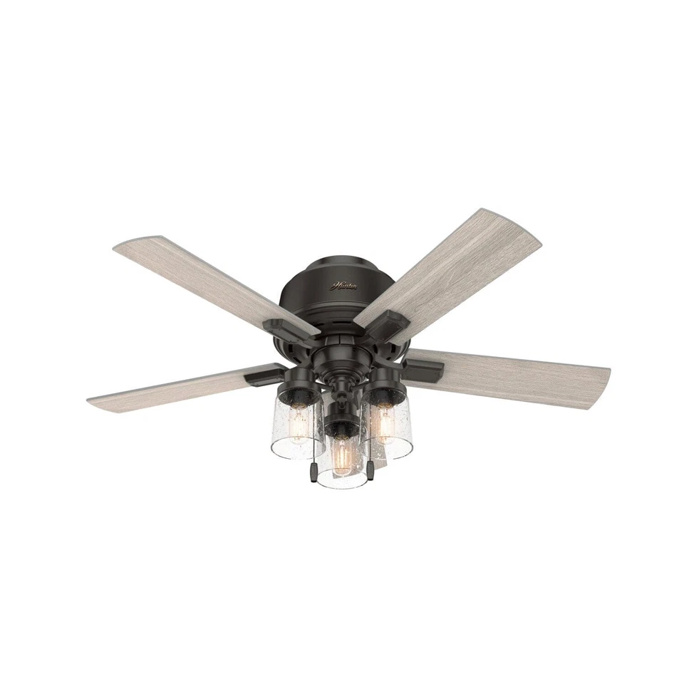 Hunter 44" Hartland Low Profile Ceiling Fan with LED Light Pull Chain Farmhouse - Image 1 of 1