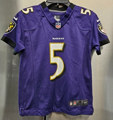 Nike On Field Jersey Purple Baltimore Ravens Joe Flacco #5 - Youth Small - Image 1 of 4