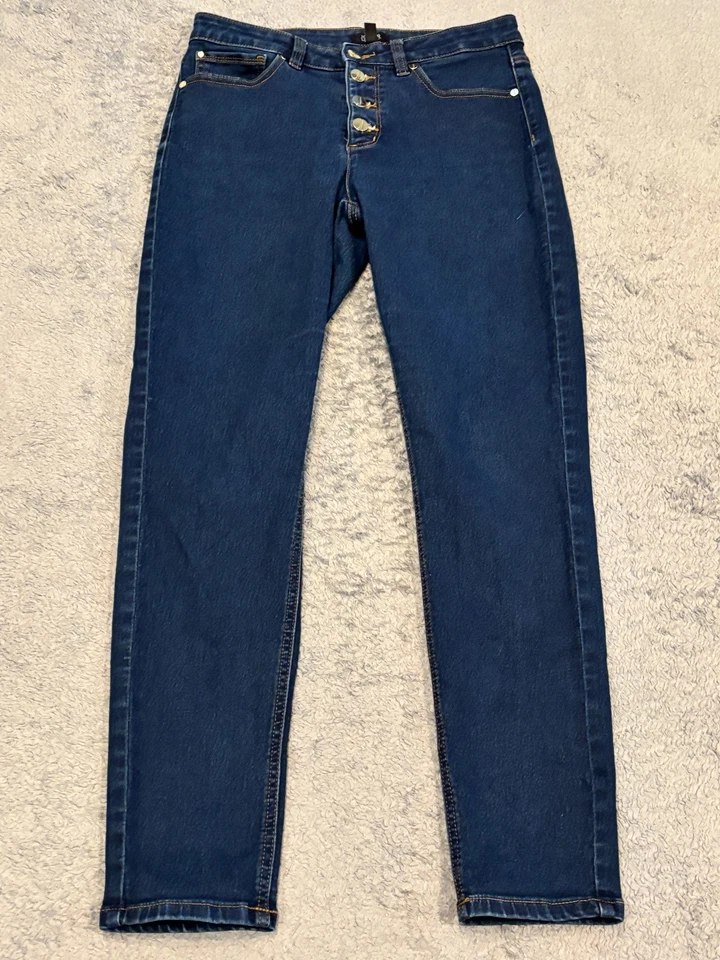 Jones New York Jeans Womens 6 Lexington Skinny Blue Denim Dark Wash Button Fly - Image 1 of 4