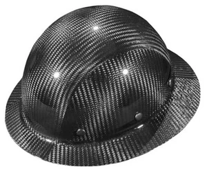 Fiber Full Brim Hard Hat | 6 Point Ratchet Gloss Black Carbon Fiber Class C - Bild 1 von 7