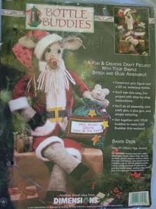 Dimensions Bottle Buddies Santa Deer  Felt Christmas Decoration - Picture 1 of 1