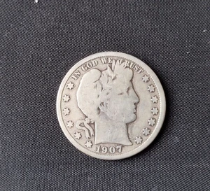 1907 D  - 50 cent-  Barber Half Type Coin Silber/ HK5 - Bild 1 von 5
