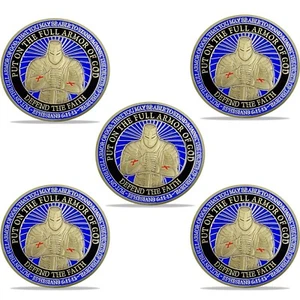 Moneda Desafío Caballeros Templarios Puesta en la Armadura Completa de Dios Ficha de Fe 5 piezas - Imagen 1 de 11