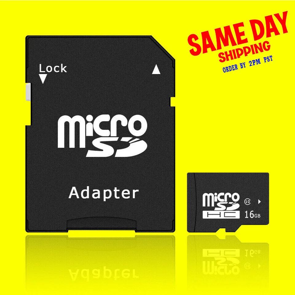 8/16/32/64GB Micro Memory SD Card 4K Class10 Flash TF with Adapter For CellPhone - Image 1 of 1