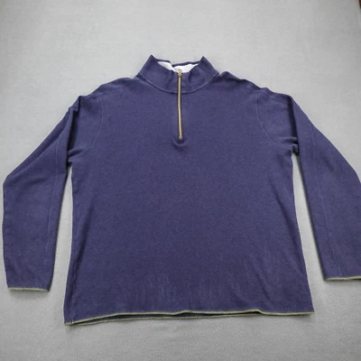 Suéter Robert Graham 1/4 Cremallera Para Hombre Talla 2XL Pullover Azul Calce Clásico Foto 1 de 4