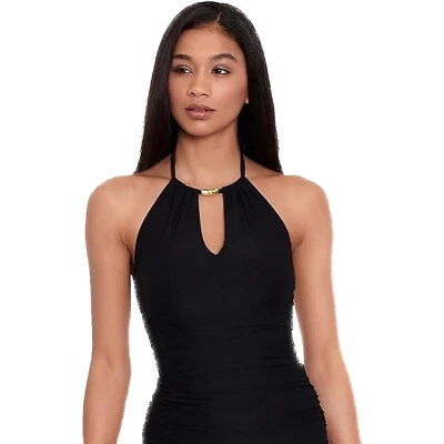 Tankini Ralph Lauren para mujer cuello alto, negro, 14 Foto 1 de 3