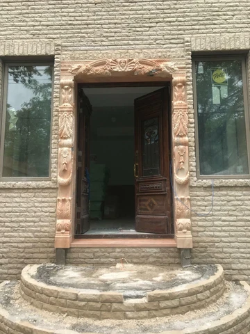 BEAUTIFUL CARVED SUNSHINE MARBLE ESTATE DOORWAY ENTRY - DWE32 Cover