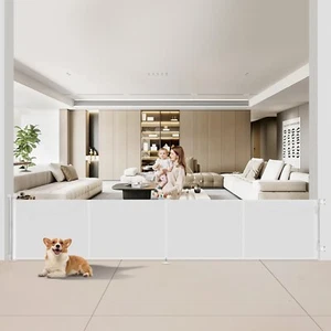 200" Extra Wide Retractable Baby Gate – Indoor/Outdoor Dog Barrier, 34" Tall - Picture 1 of 14