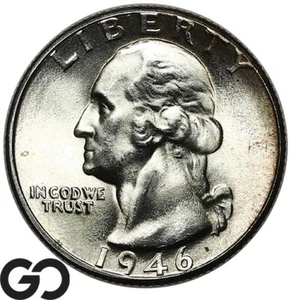 1946-D Washington Quarter, Solid Gem BU++ - Picture 1 of 3