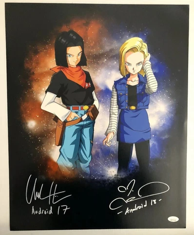 Colleen Clinkenbeard Chuck Huber Signed 16x20 Photo Android 17 18 JSA COA 2 Cover