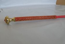 51cm Red With Red & Gold Diamonte Handle and Top Hacking Cane with Flapper *NEW*