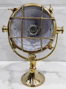 Ancien spot cargo bateau marine nautique laiton et aluminium - décor classique - Foto 1 di 11