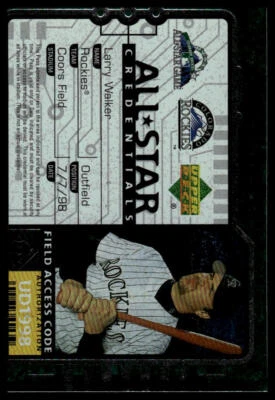 1998 Upper Deck #AS17 Larry Walker All-Star Credentials - Image 1 of 2
