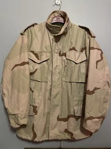Vtg USGI US ARMY Surplus M65 Field Jacket Desert Storm War Era Camo Coat Small - Picture 1 of 8