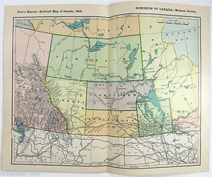 Western Canada - Original 1903 Railroad Map. Antique - Picture 1 of 3