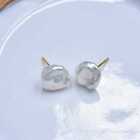 Boucles d'oreilles blanc naturel d'eau douce perles 925 anti-allergie anniversaire