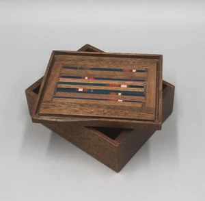 Leer Robert McKeown California Arte Medios Mixtos Cloisonné Madera Incrustación Caja 1979 - Imagen 1 de 23