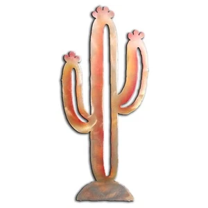 Saguaro Kaktus Metall Wandkunst, Sonnenuntergang Wirbel Oberfläche, Südwesten, handgefertigt in USA - Bild 1 von 7